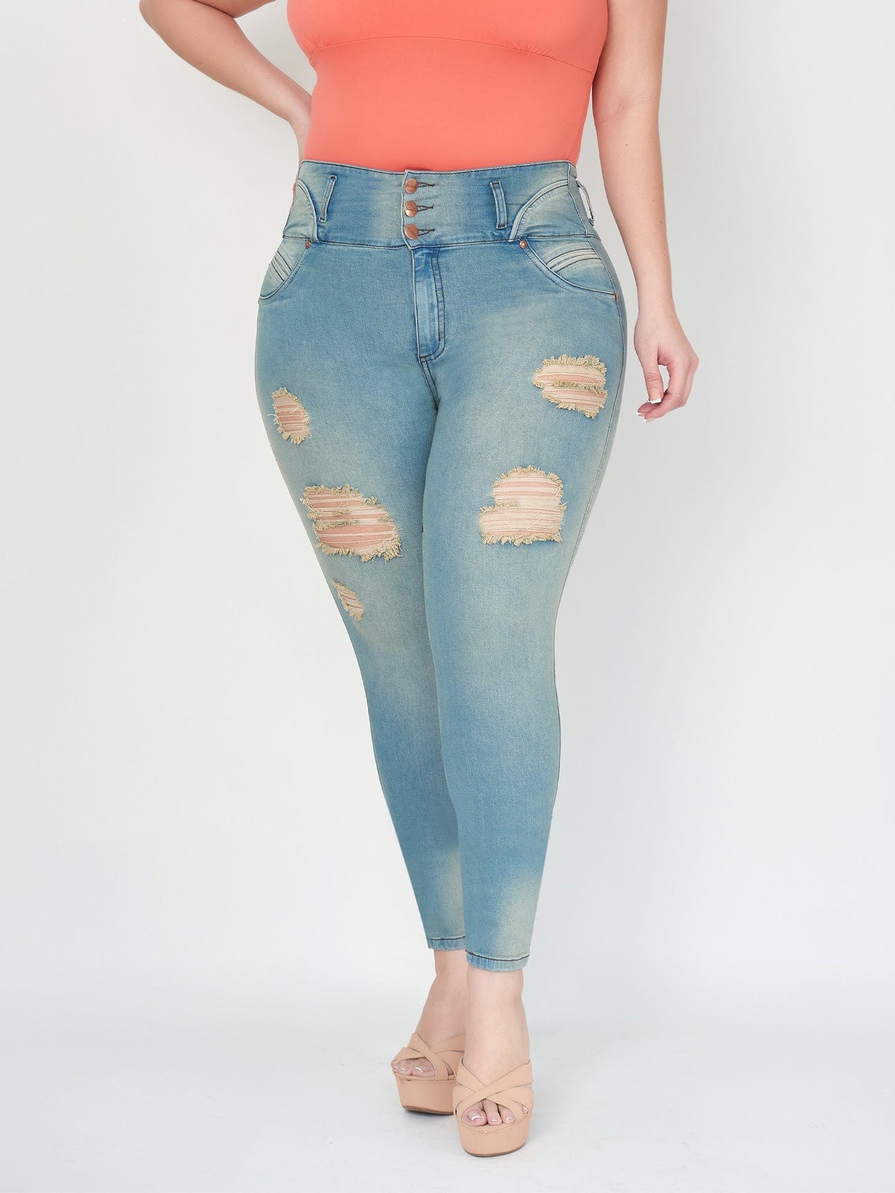 Heart Print Skinny Jeans Women Sexy Butt Lift High Waist Stretchy